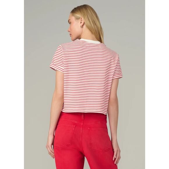 Joe's Jeans The Boxy Tee - White/Cherry Red Stripe NWT VARIOUS SIZES - Picture 4 of 6